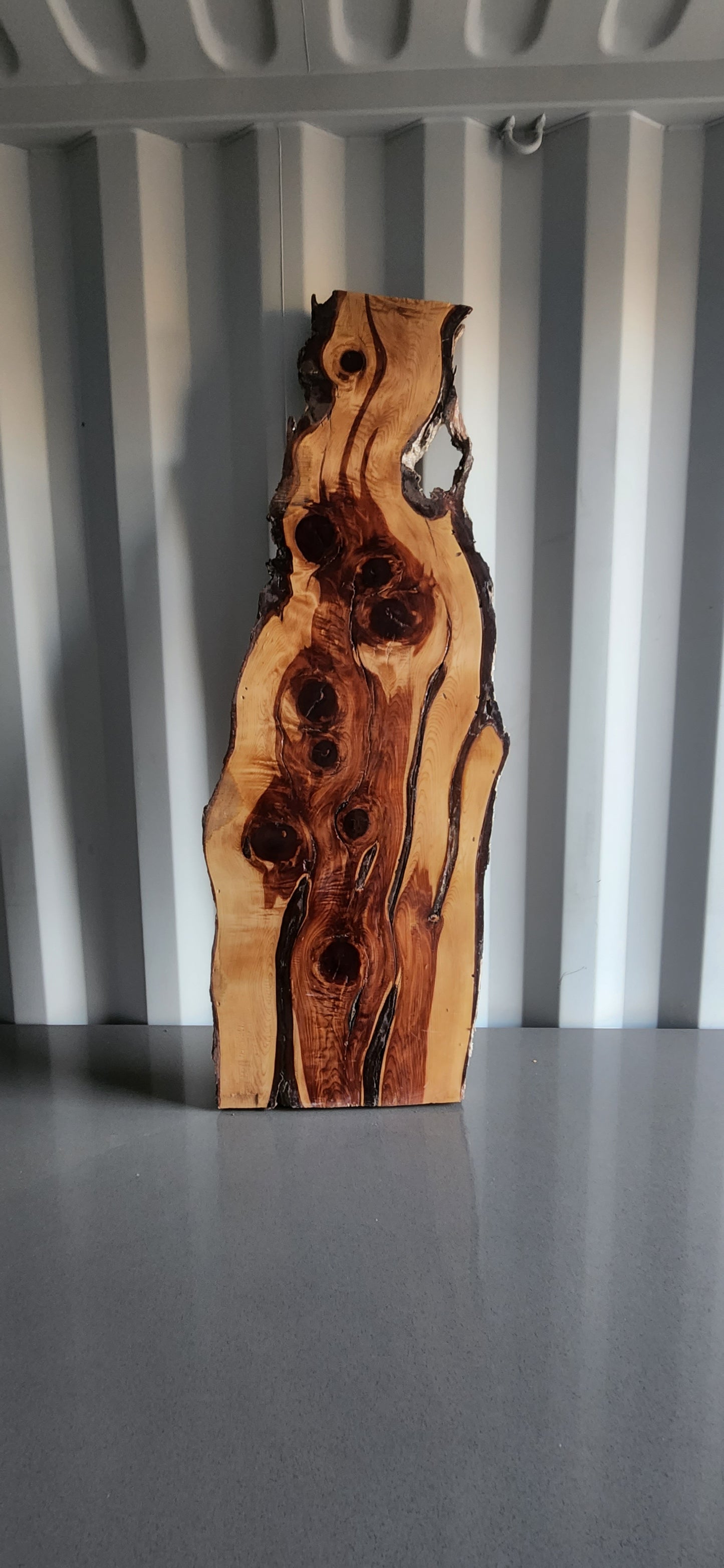 Red cedar epoxy slab