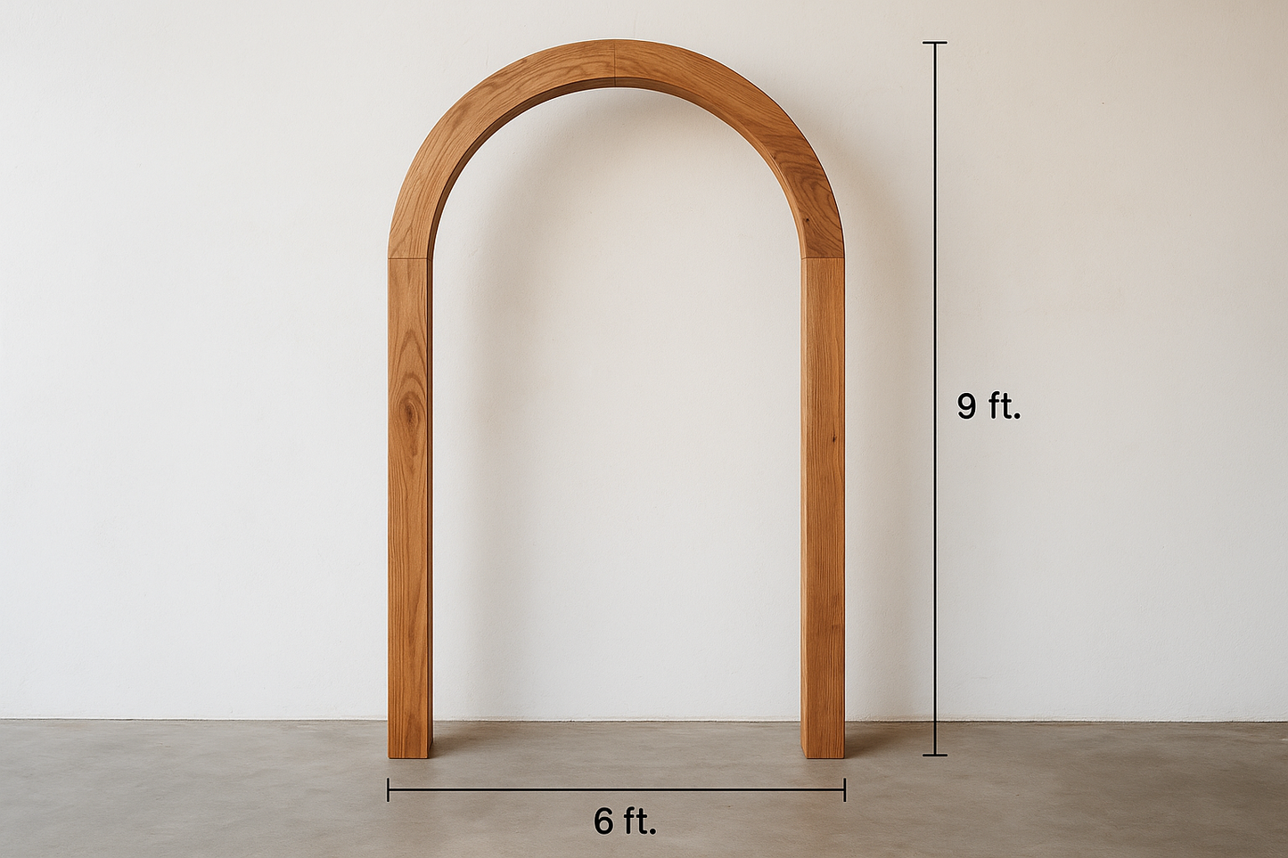 Wooden arch structure - 6 feet wide, 9 feet high with curved top