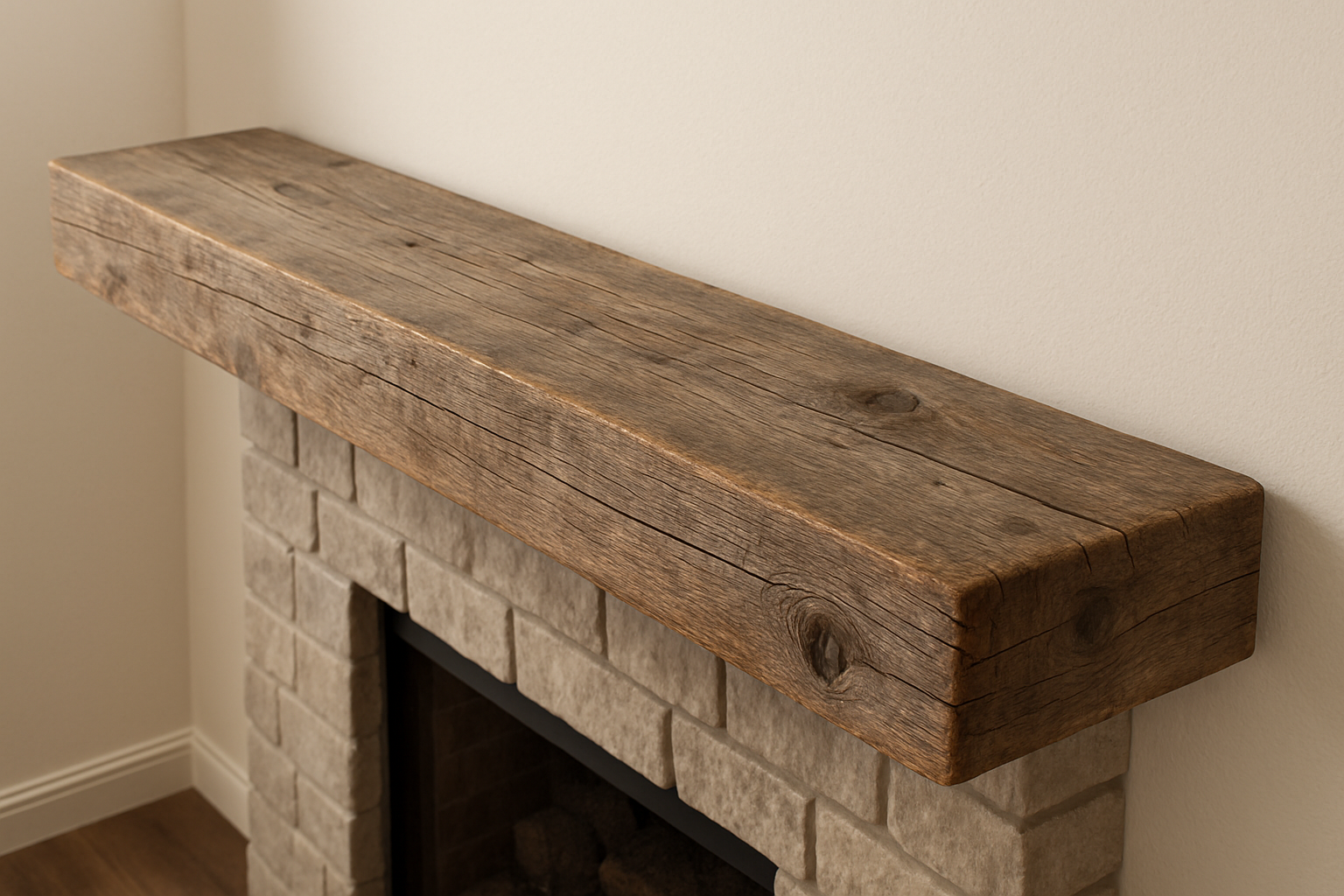 Barnwood Mantle from Above Angle