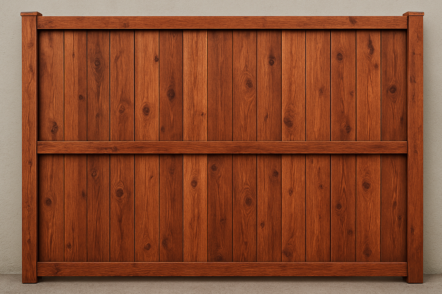 Red cedar fence panel with natural character and rustic appeal