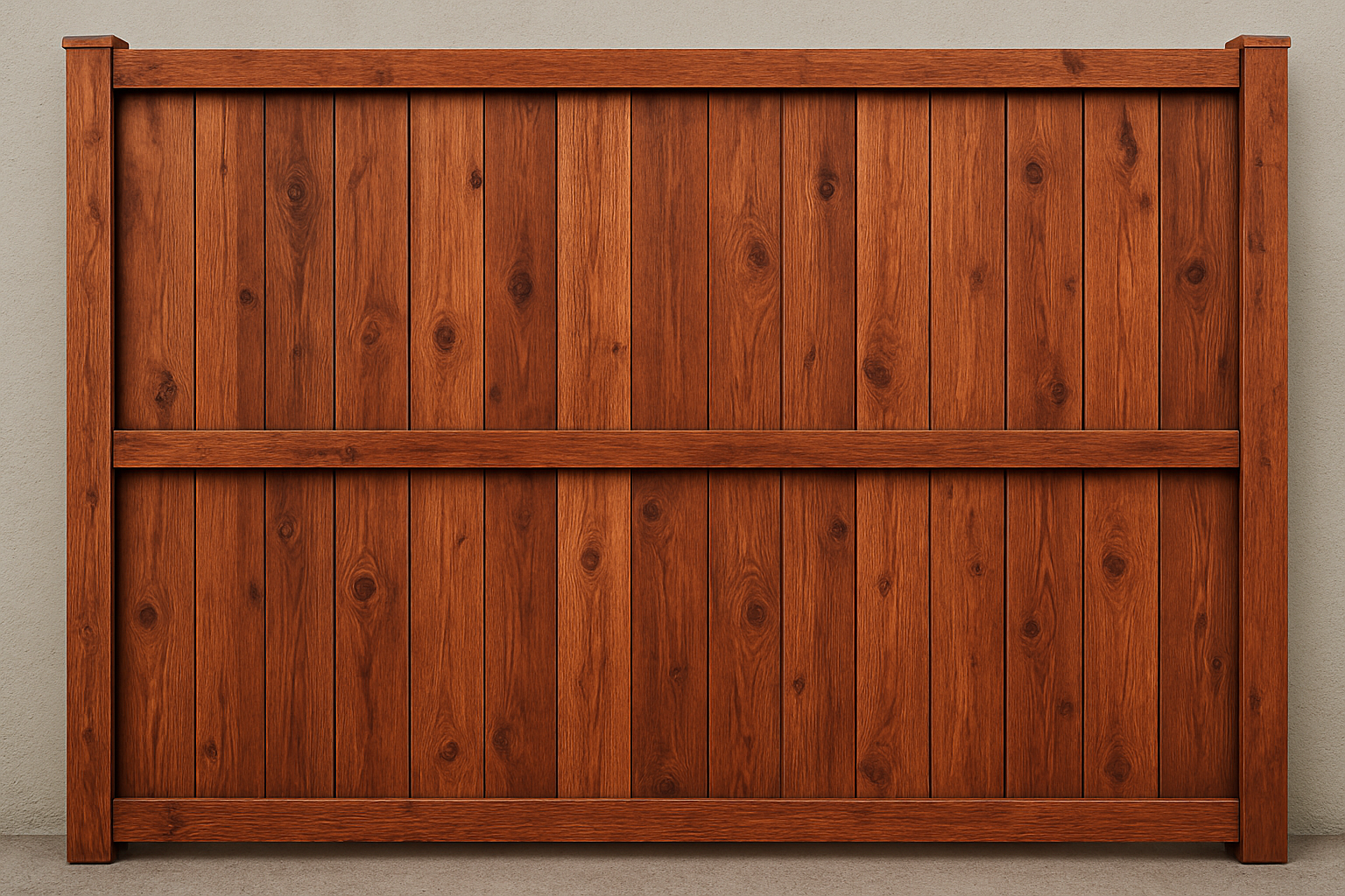 Red cedar fence panel with natural character and rustic appeal