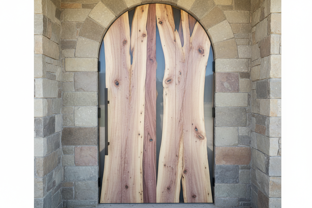 Weathered Wood Arched Epoxy Door